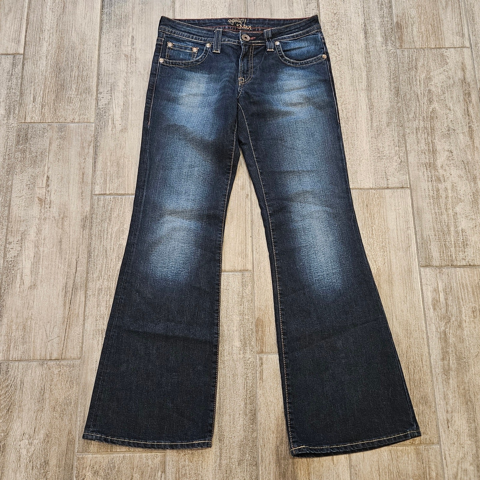 Mavi Jeans Womens Size 30/32 Kay Bootcut Dark Wash Fade Denim Stretch