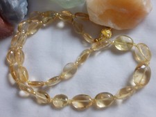 XXL-Citrin Kette, 8-10x12mm, 3mm fac. Gelber-Zirkon, 52,5cm, 246 ct. Magnet