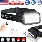 6000K COB LED Headlamp Headlight Bar Head Band Torch Work Light USB Rechargeable