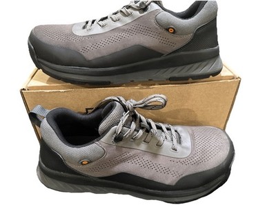 Bogs Knit Low Mens US 9.5 Slate Gray Black Composite Toe Safety Work Sneakers