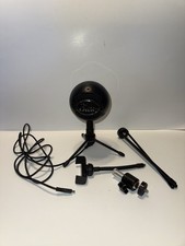 Blue Snowball Black USB Podcasting Recording Microphone w Stand and Accessories