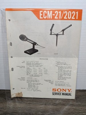 Sony ECM-21 ECM-2021 Electret Condenser Microphone Service Manual ...