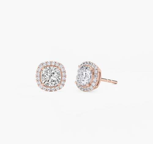 IGI Certified 2.40 TCW Cushion Lab Grown Diamond Minimalist Stud Fine Earrings - Bild 12 von 12