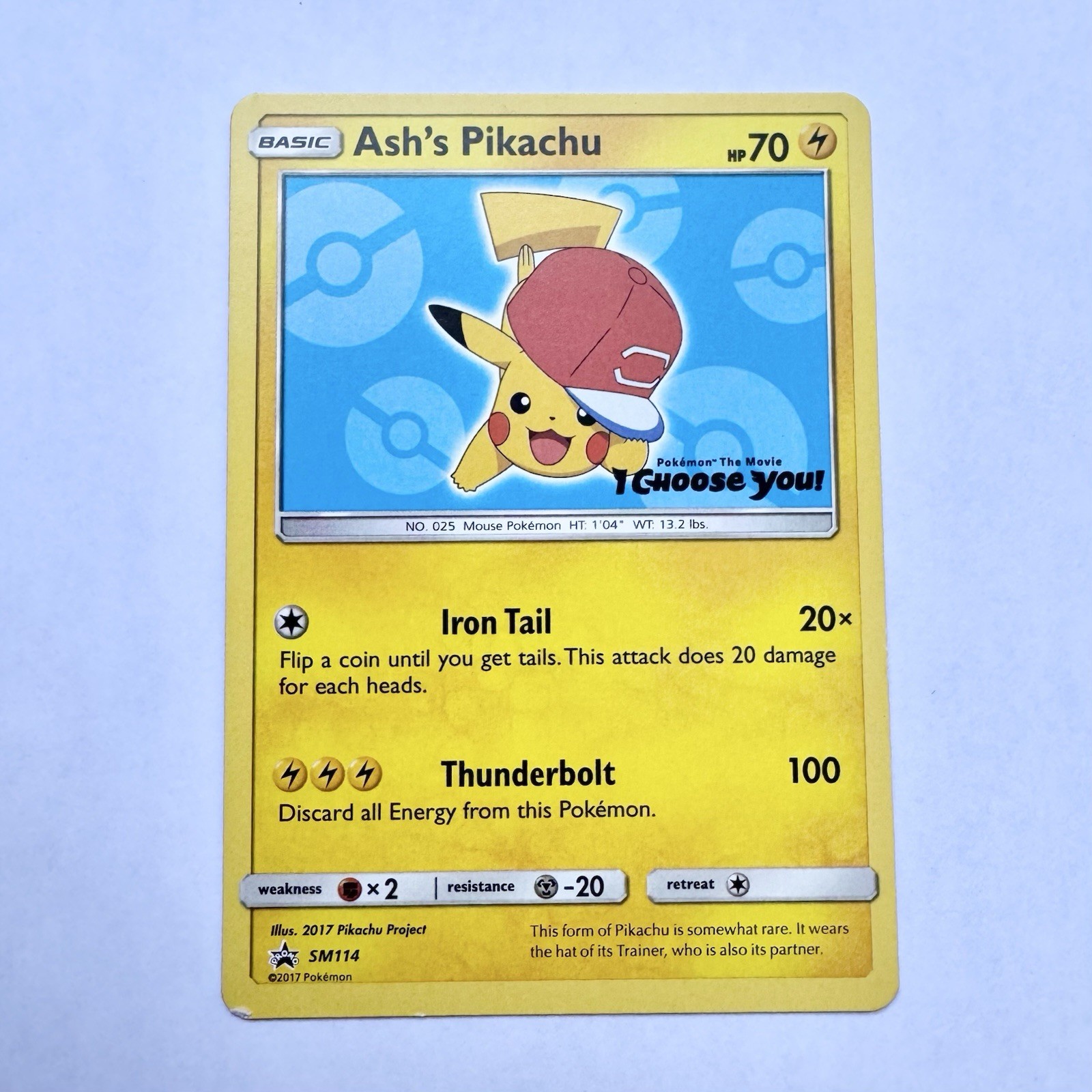 Ash's Pikachu - SM114 - SM Black Star Promo Lightly Played Pokemon SM Black S