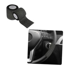 2PCS Steering Wheel Wrap Sweat-Absorbing Anti-Slip,14.76Ft Self-Adhesive Black