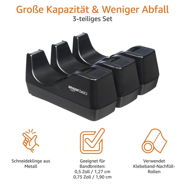 Klebeband-Abroller Set 3 StüCk Von Amazon Basics, BüRobedarf, Klebebandhalter-image