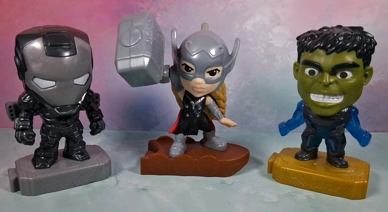 Set of 3 MARVEL McDonald’s HAPPY MEAL 2019 Hulk 2022 Thor AVENGER Action Figures