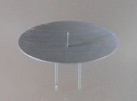 4 Robuste Kerzenstecker, Kerzenhalter Mit Doppelspieß, Hellgrau Ø 9 Cm