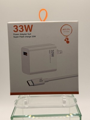33W USB Fast Charger Adapter with 6A Type C Cable for Xiaomi Samsung iPhone USA