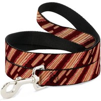 "Dog Leash 6-FEET Bacon Slices Maroon Wide 1.5\" (Us Import)"