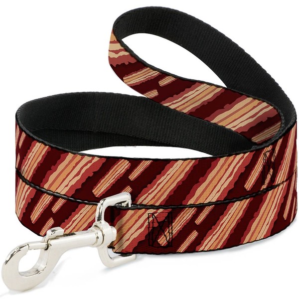"Dog Leash 6-FEET Bacon Slices Maroon Wide 1.5\" (Us Import)"-image