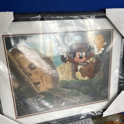 Disney Animation Art Gallery Mickey Indiana Jones  Framed Cel LE 1500 Brand New