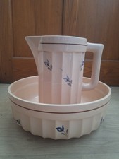 Ancien Ensemble De Toilette Digoin Broc + Cuvette.  Céramique Vintage