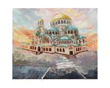 Painting Oil Medium size Contemporary art Nature Landscape Cityscape Sofia
