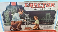 Vintage 1935 NO.6 1/2 AC Gilbert Toy Company Erector Set Cardboard Box