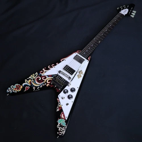 Epiphone Inspired by Gibson Custom Jimi Hendrix  Love Drops  Flying V Ebony Jimi