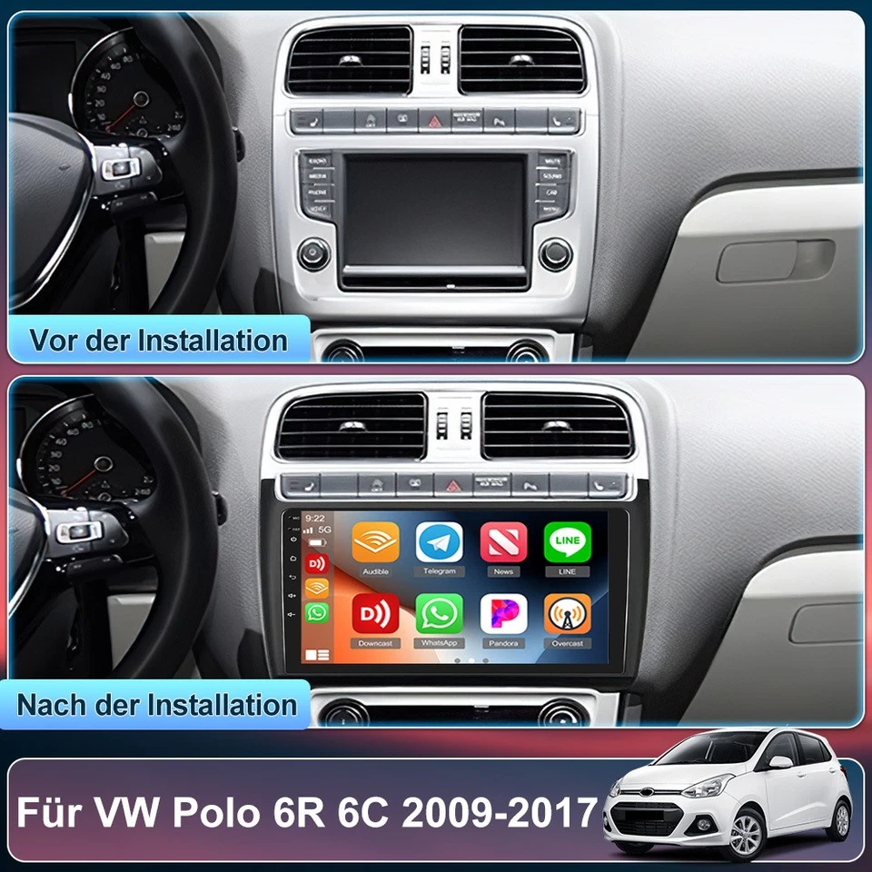 DAB+ 4+64GB Android 15 Für VW Polo 6R 6C 2009-2017 GPS Navi Autoradio Carplay BT - Bild 3 von 4