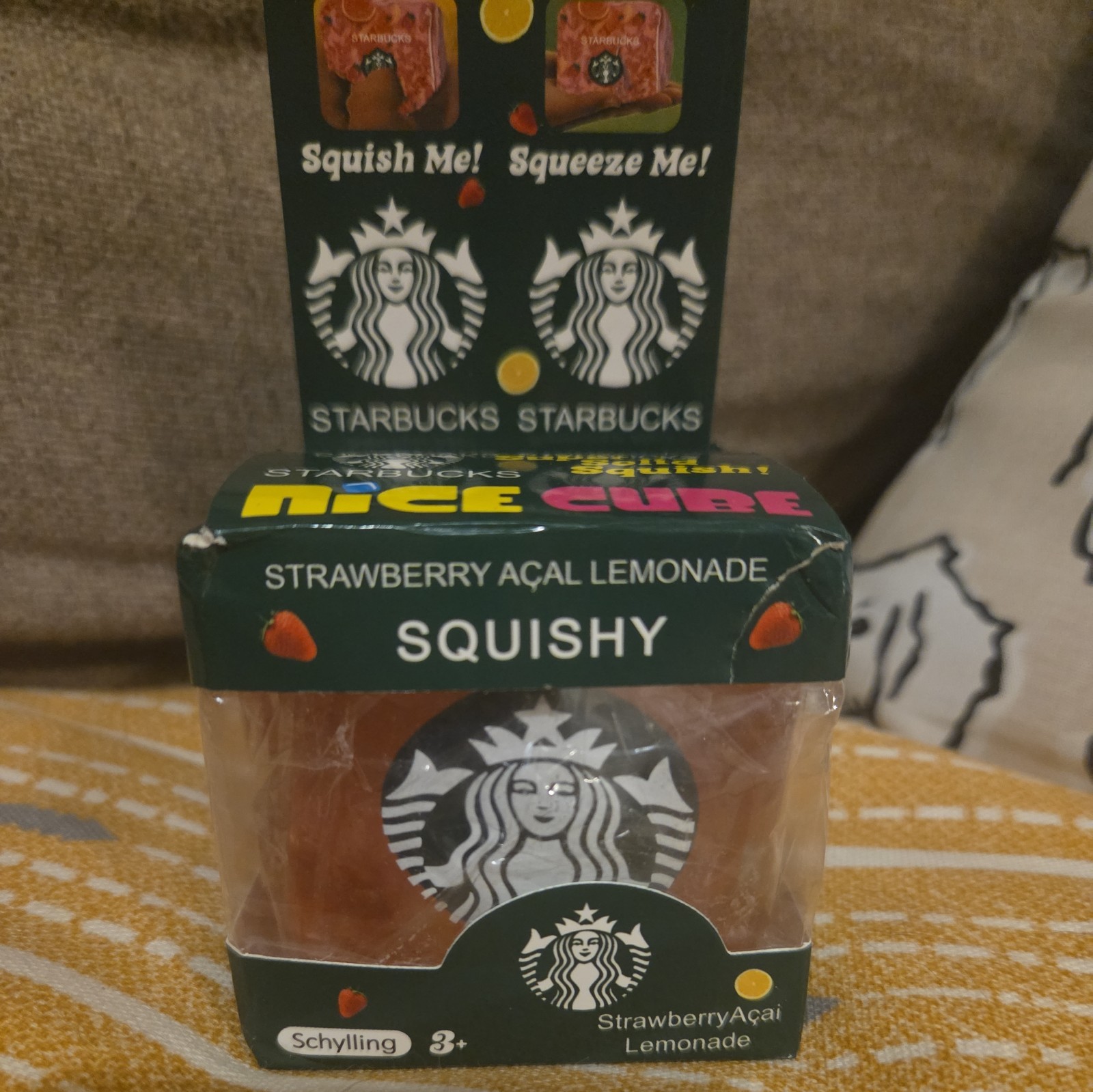 New Starbucks Strawberry Acai Lemonade Squishy Nice Cube Limited Edition