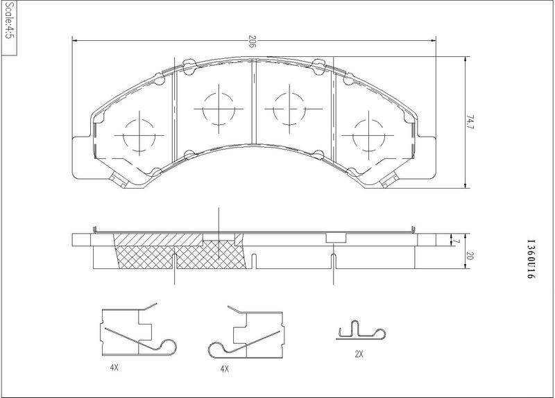 Plaquettes de frein avant pour Isuzu et pick-up D-Max en boite de 4 pieces