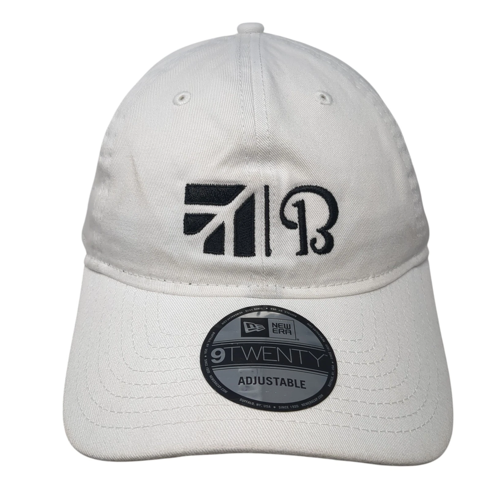 New Era Slideback Hat White One Size Adjustable Embroidered 6 Panel