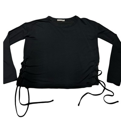 Rag & Bone Jean Women s Top Size S Black Side Lace Up Long Sleeve T-Shirt