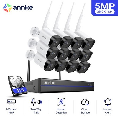 ANNKE 16CH NVR 5MP Wireless Night Vision Security IP Camera System 2 Way Audio