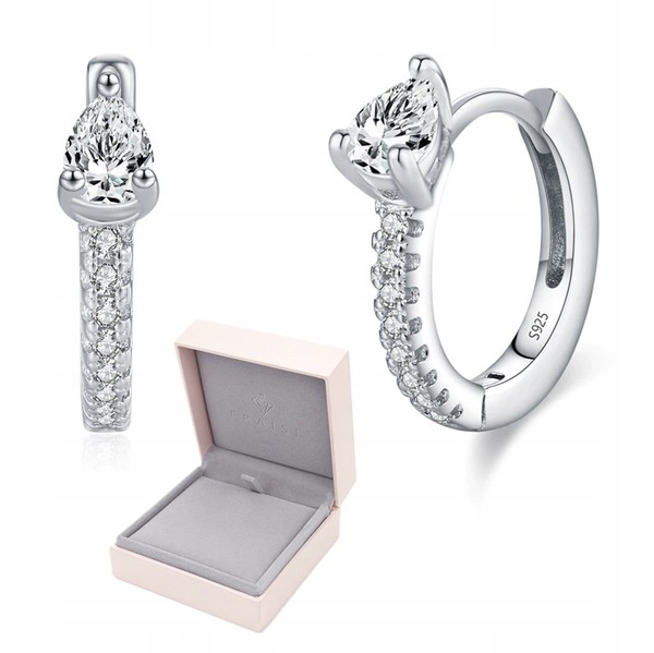 Fraise Elegante S925 Silber Kreise Mit GroßEn Zirkonia Ohrringe Kreise 1,3Cm-image