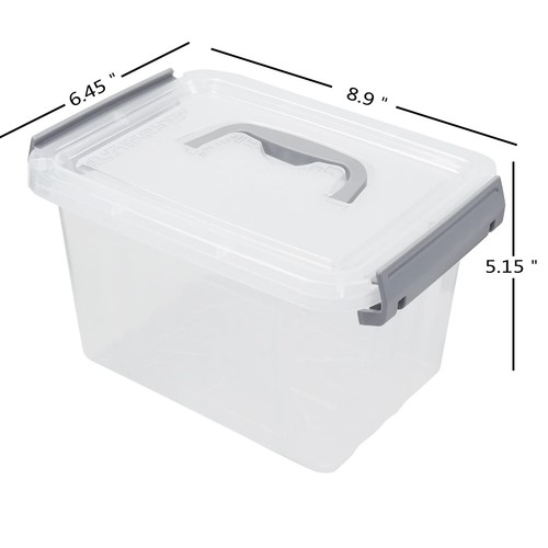 3 Quart Small Plastic Storage Bin, Clear Storage Latch Box with Lids, 6 Packs - 第 3/7 張圖片