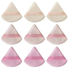 9 Pcs Pink Triangle Powder Puff Makeup Sponge for Loose Powder Foundation