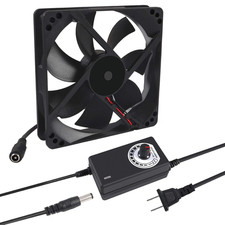 120mm x 25mm 110V 220V AC Powered Cooling Fan Speed Controller 3V to 12V 1225 AC