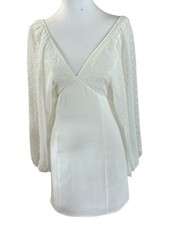 Adelyn Rae White Dress V Front & Back Sz XS