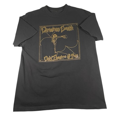 Y2K Christian Death T-Shirt Fits L Only Theatre Of Pain Grafik Herren Schwarz Rock