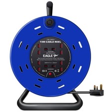 4 Socket Extension Reel Heavy Duty Metal A-Frame – 15m, 20m, 25m, 30m, 40m, 50m