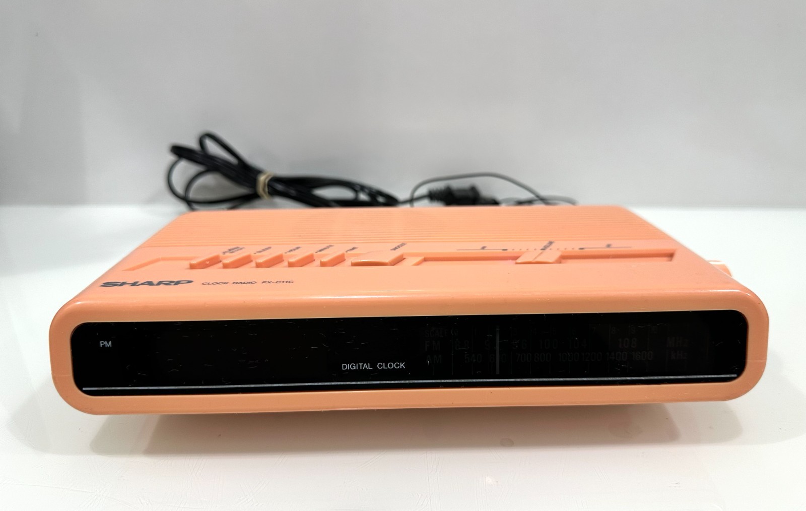 Sharp FX C11C(P) Flamingo Pink Digital Clock Radio AM/FM Vtg Hong Kong ~ Tested