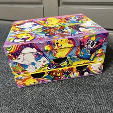 VTG 90s Lisa Frank Jewelry Trinket Stationary Storage Box Cat Dog Bird Unicorn