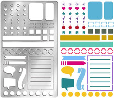 Metal Stencil for Journaling Lines Lists Banners Square Planner Stencil Wood Bur