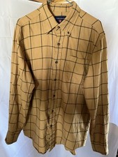 Saddlebred Long Sleeve Button Down Men  s Checkered Brown Medium Shirt Western