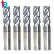5PCS 1/2" 4 Flute VARIABLE HELIX Carbide End Mill 3" Overall Length TiALN COATED