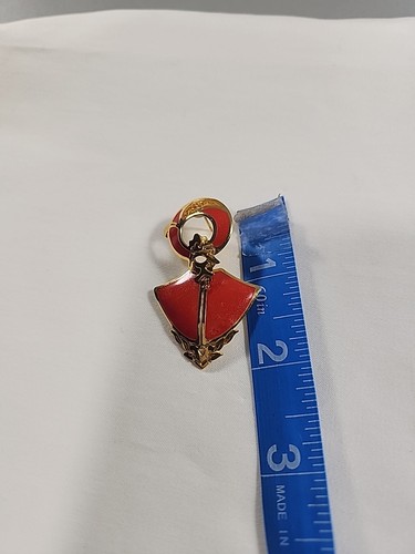 Rare Vintage Edgar Berebi Earrings Red Enamel Gold-Tone - Picture 4 of 10