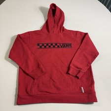 VANS Off The Wall Hoodie Youth XL Red Pullover Skateboarding Logo Sweater