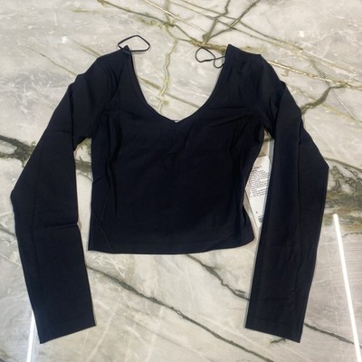 Lululemon Align Langarmshirt UK Größe 10 US Größe 6 schwarz