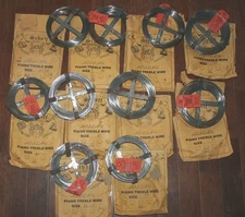 10 SCHAFF ROSLAU TREBLE PIANO WIRE STRINGS-14 1/4 thru 19-1 lb coils-Blemished