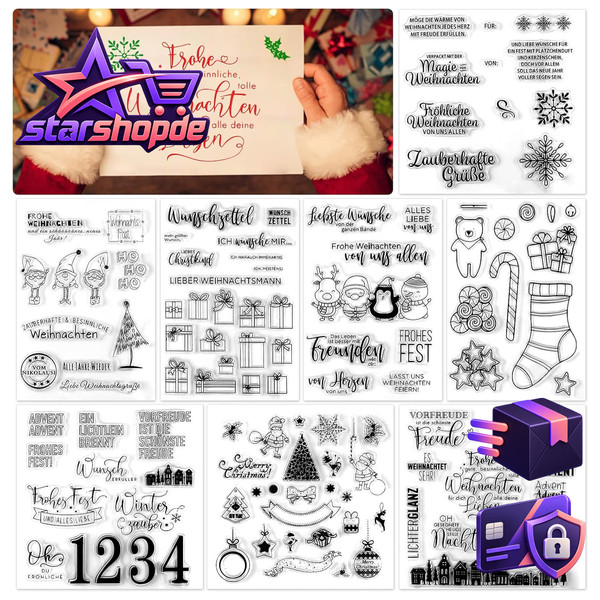 Weihnachten Stempel 125+Pcs Klare Silikon FüR Basteln Scrapbooking DIY Karten-image