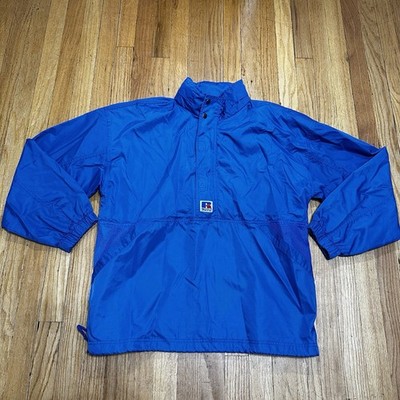 Vintage Russell Athletic Men s Anorak Jacket Large Y2K Grunge Varsity Rugby Blok