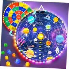 2 in 1 29" Large LED Dart Board for Kids 8-12 Games with LED Sticky Universe