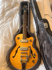 Epiphone Wildkat Natural Semi-Hollow 6-String Electric Guitar Bigsby + Hard Case