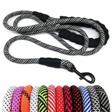 Heavy Duty Rope Dog Leash, 3/4/5/6/7/8/10/12/15 FT Nylon Pet Leash, Soft Padd...