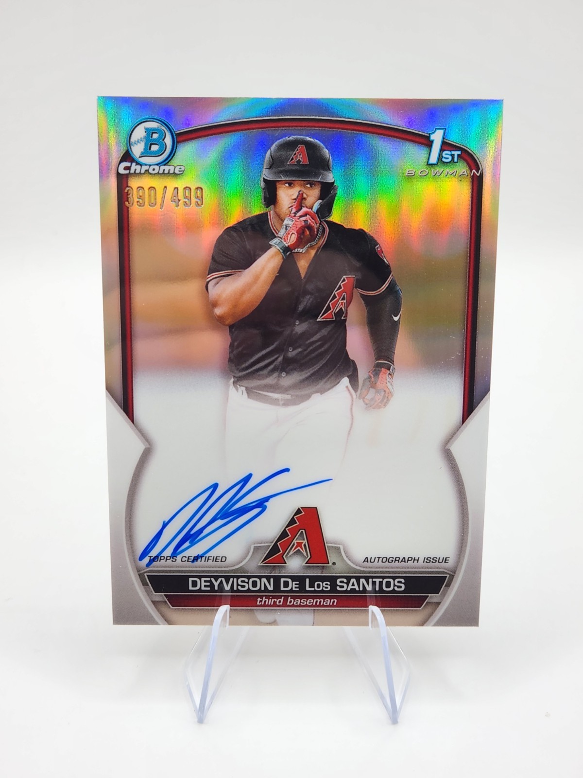 2023 Bowman Chrome 1st Deyvison de los Santos Refractor Auto /499 RC SP On Card