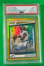 2022 SCORE FOOTBALL GOLD ZONE JALEN HURTS AUTOGRAPH #15/50 PSA 9 - AUTO PSA 10