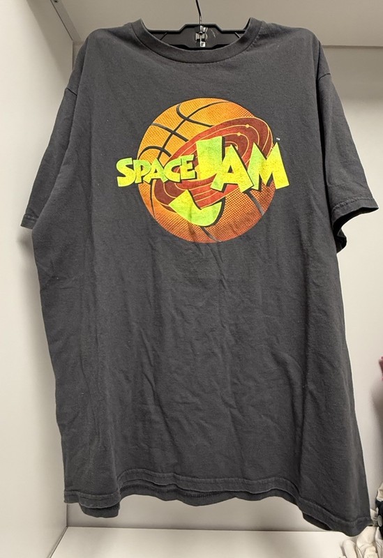 Vintage Men’s Warner Bros black short sleeve Space Jam T Shirt Size XL 